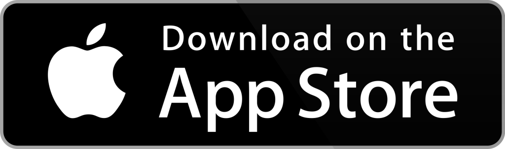 Apple App Store download button with white Apple logo and text on black background