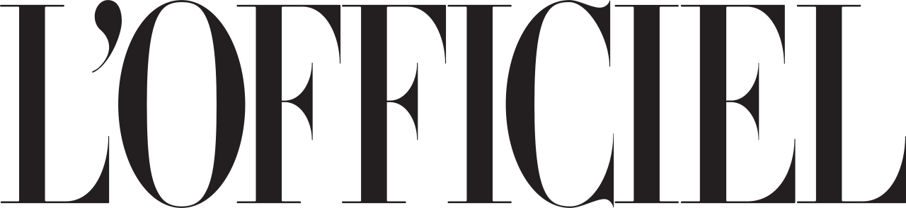L'Officiel magazine logo in black serif typography